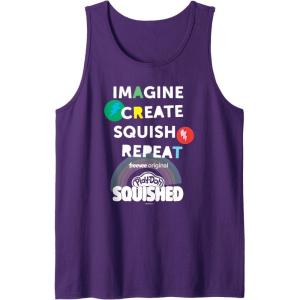 Play-Doh Squished Imagine Create Repeat Rainbow Stack Logo Tank Top(Purple)
