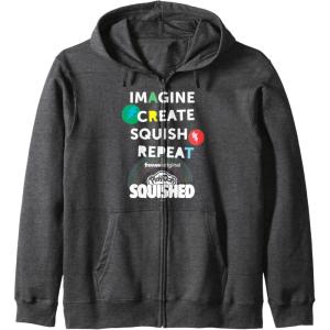 Play-Doh Squished Imagine Create Repeat Rainbow Stack Logo Zip Hoodie(Dark Heather Grey)