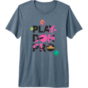 Play-Doh Squished Pro Center Bold Filled Logo Premium T-Shirt(Slate Grey)
