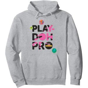 Play-Doh Squished Pro Center Bold Filled Logo Pullover Hoodie(Heather Grey)