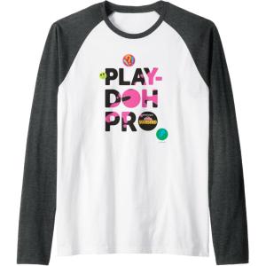 Play-Doh Squished Pro Center Bold Filled Logo Raglan Baseball Tee(Dark Heather Grey/White)