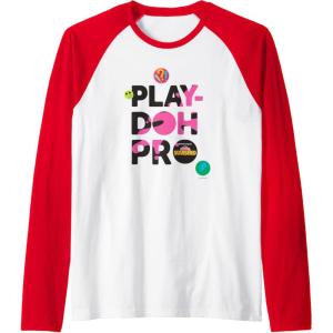 Play-Doh Squished Pro Center Bold Filled Logo Raglan Baseball Tee(Red/White)