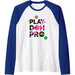 Play-Doh Squished Pro Center Bold Filled Logo Raglan Baseball Tee(Royal Blue/White)