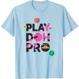 Play-Doh Squished Pro Center Bold Filled Logo T-Shirt(Baby Blue)