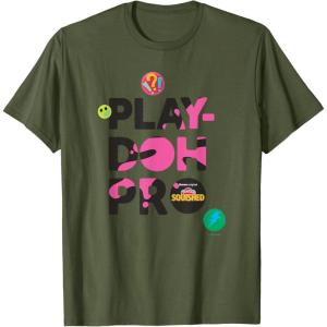 Play-Doh Squished Pro Center Bold Filled Logo T-Shirt(Olive Green)