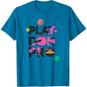 Play-Doh Squished Pro Center Bold Filled Logo T-Shirt(Sapphire Blue)