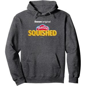 Play-Doh Squished Retro Classic Dough Logo Pullover Hoodie(Dark Heather Grey)