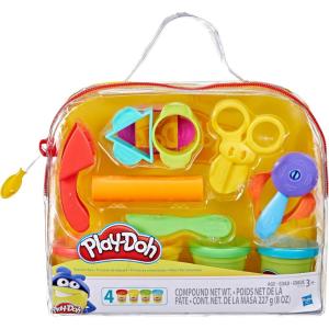 Play-Doh Starter Set 9-Piece Kit with Storage Tote & 4 Modeling Compound Cans, Arts and Crafts for Kids, Back to School Classroom Supplies, Preschool Toys, Ages 3+(Starter Set)