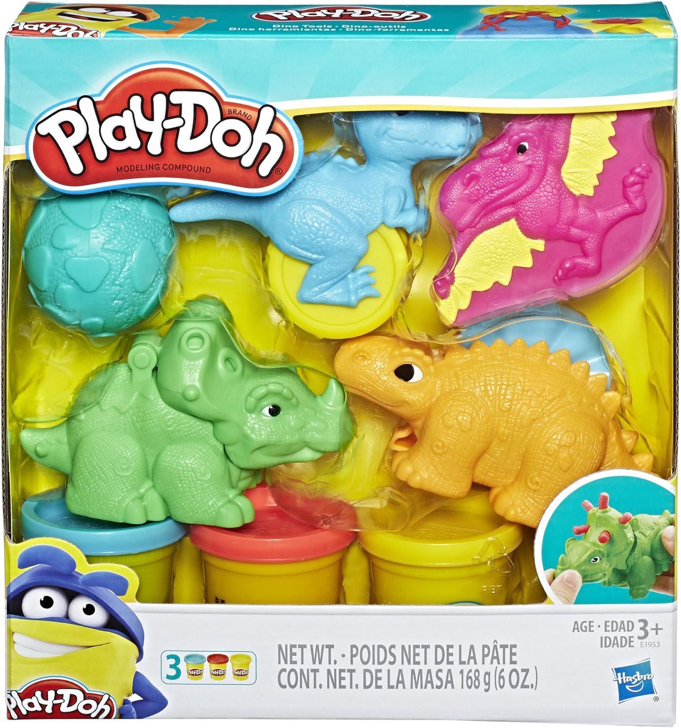imagePlayDoh Dino Tools Dinosaur Toys with 3 NonToxic Colors Amazon Exclusive