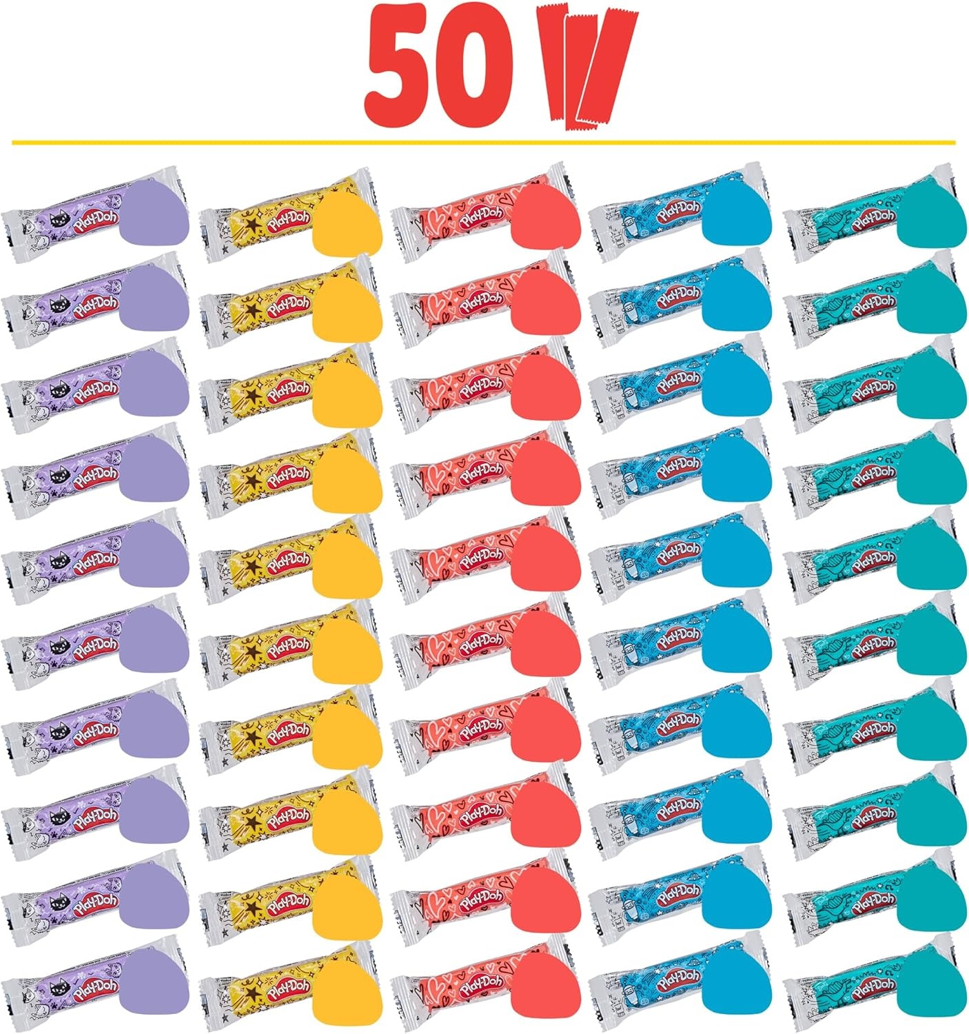 image:imagePlayDoh 50Pack Refill Color Sticks Bulk Prizes amp Favors Assorted Colors 1 Ounce Each Individually Wrapped
