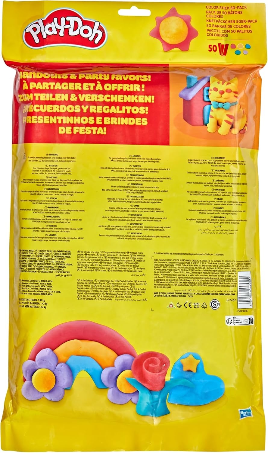 image:imagePlayDoh 50Pack Refill Color Sticks Bulk Prizes amp Favors Assorted Colors 1 Ounce Each Individually Wrapped